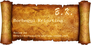 Borhegyi Krisztina névjegykártya